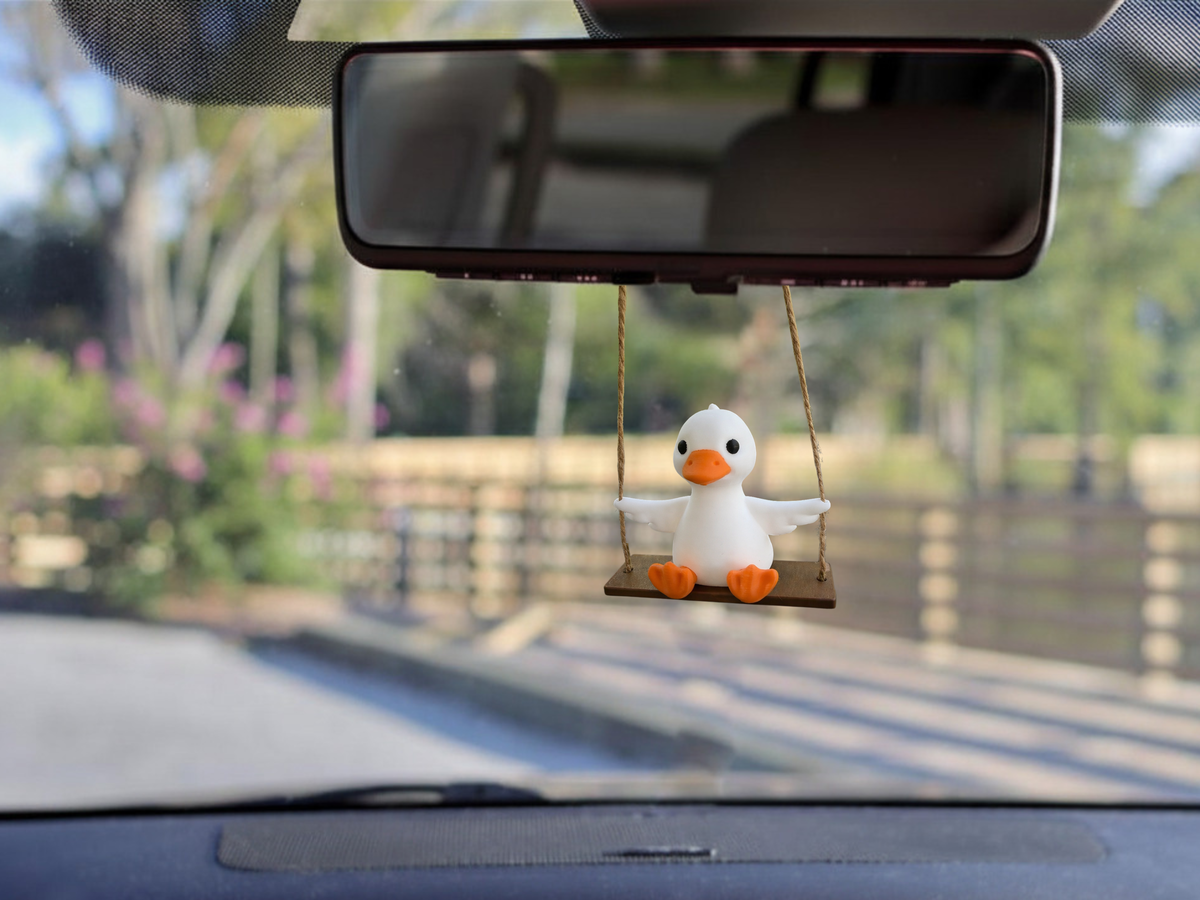 Goose on Swing | Rearview Mirror Car Charm - Digital File
