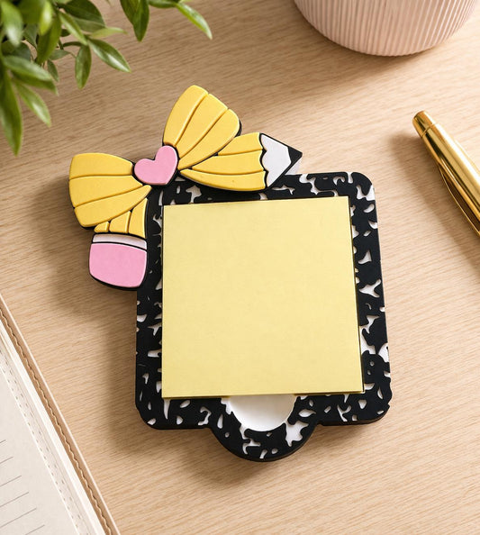 Sticky Note Holder | Composition Notebook | Pencil Bow Desk Organizer | Teacher Appreciation Gift
