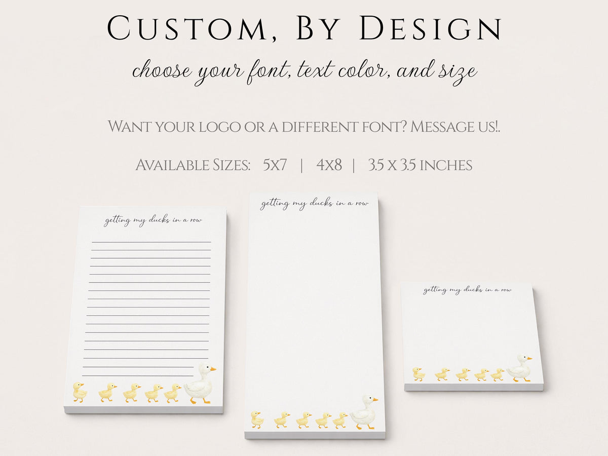 Duck Themed Notepad | Ducks in a Row | Mother's Day Gift Idea