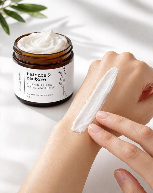 Whipped Tallow Facial Moisturizer | 100% Grass-Fed Beef Tallow & Golden Jojoba Oil | All Natural Skincare