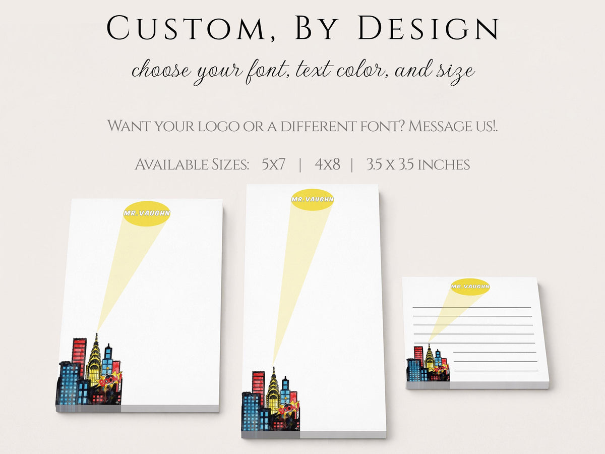 Personalized Teacher Notepad | Superhero Signal | Teacher Appreciation Gift