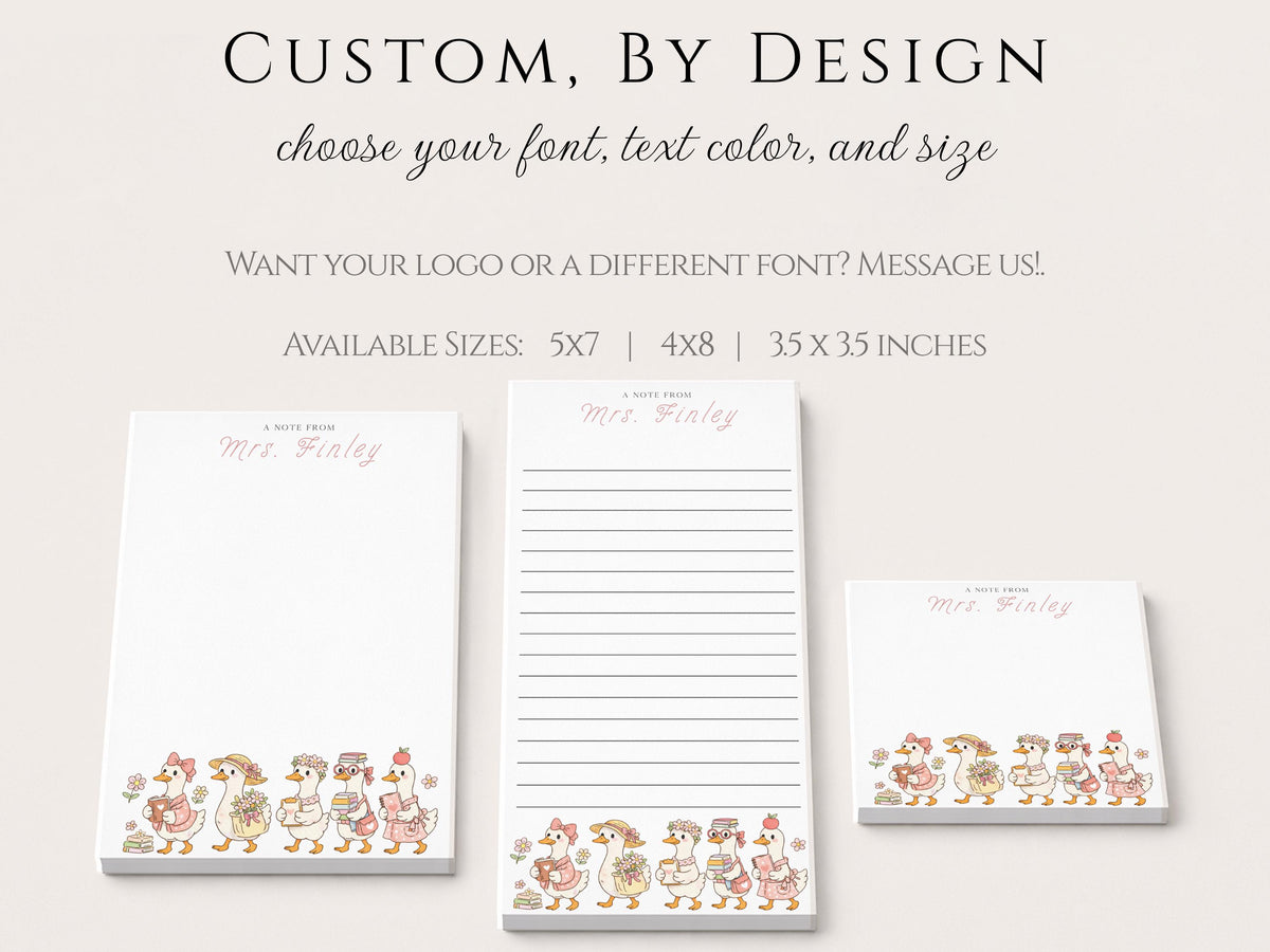 Personalized Teacher Notepad | Teacher Goose | Teacher Appreciation Gift