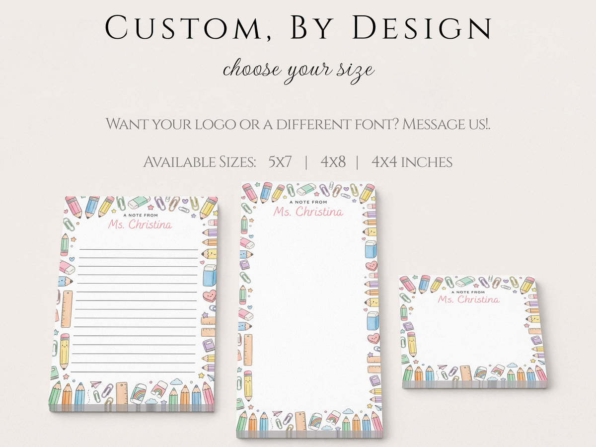 Personalized Teacher Notepad | School Essentials | Teacher Appreciation Gift