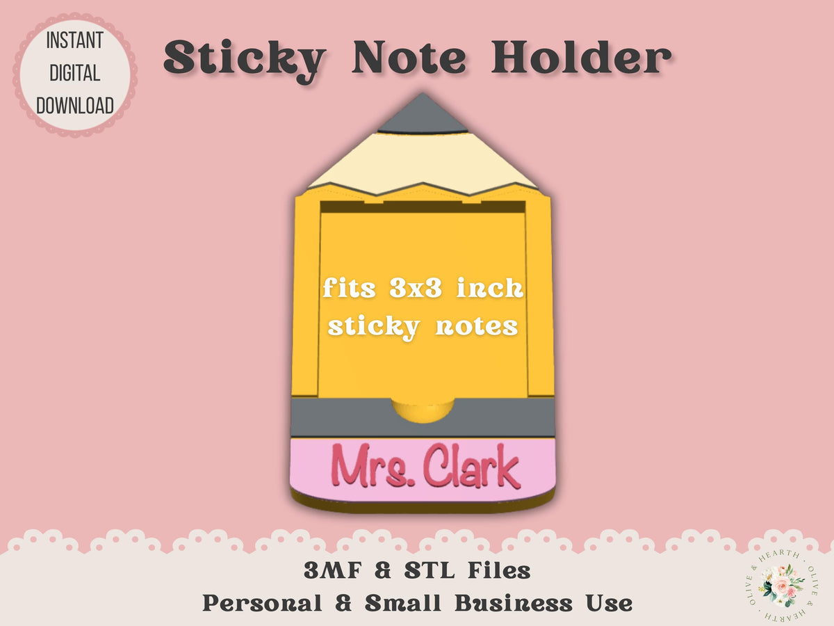 Pencil - Sticky Note Holder - Digital File