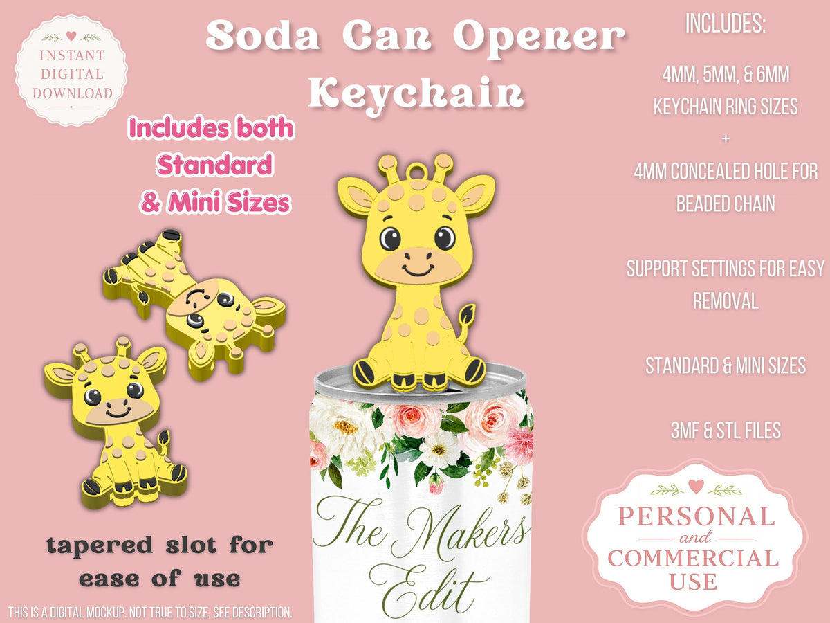 Cute Giraffe - Can Tab Opener - Digital File