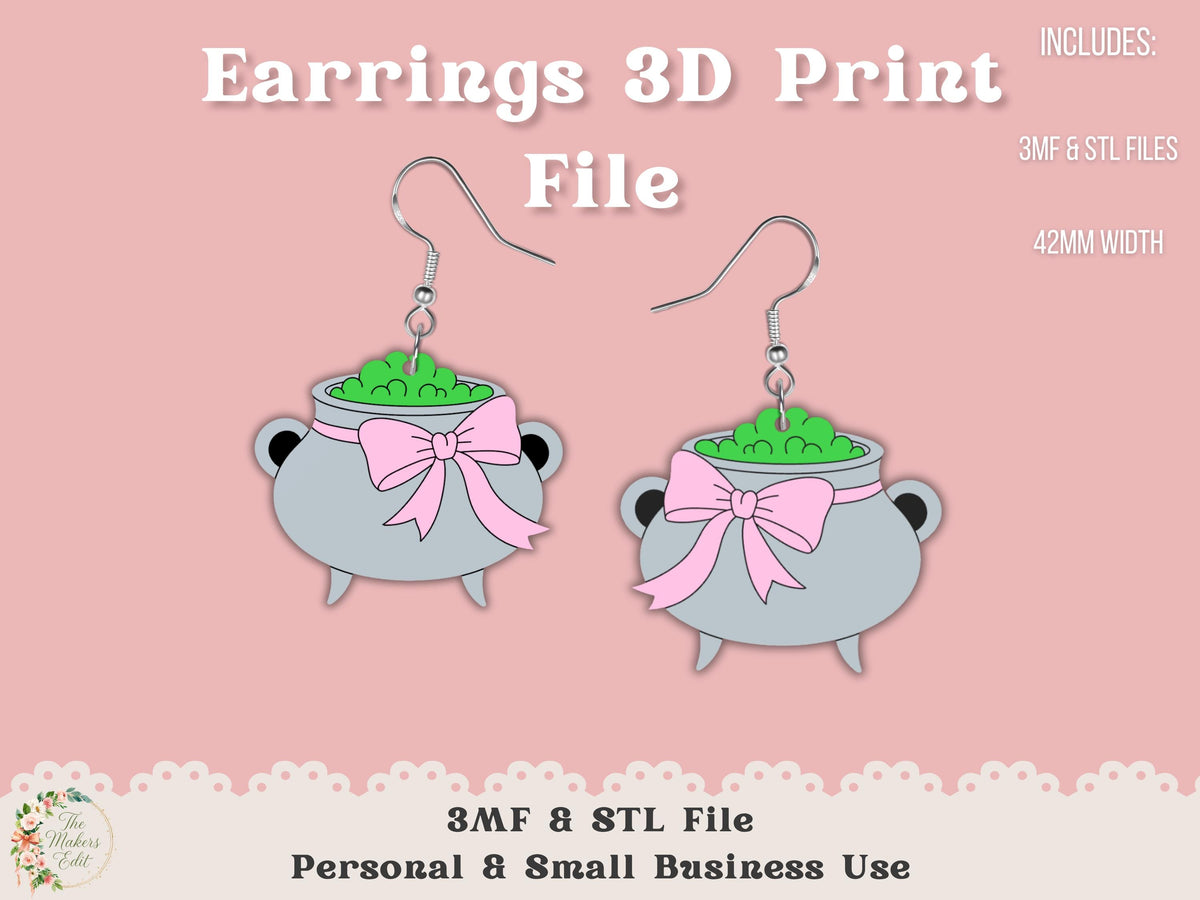 Witches Cauldron - Earrings - Digital File