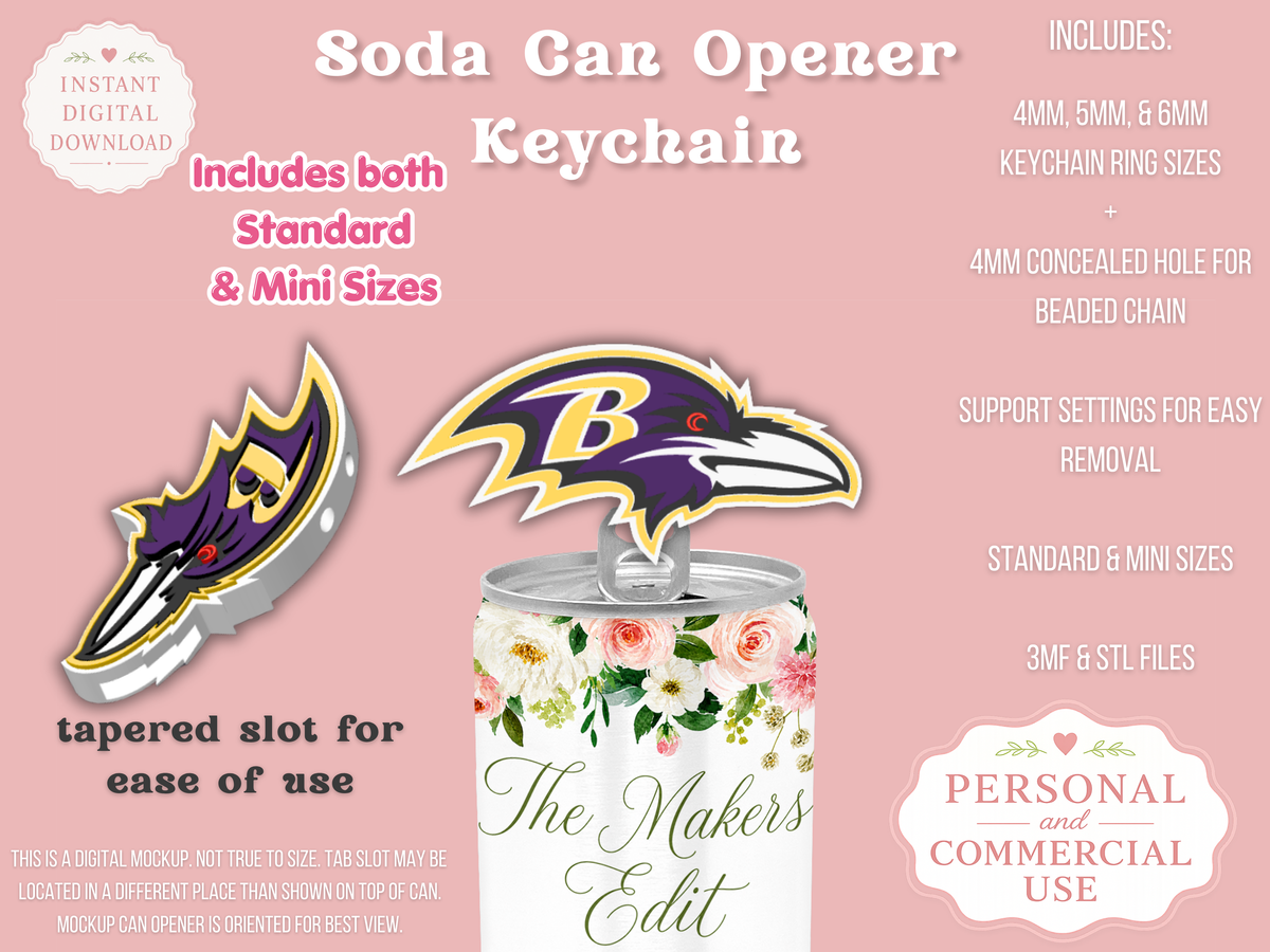 Baltimore Ravens - Can Tab Opener - Digital File