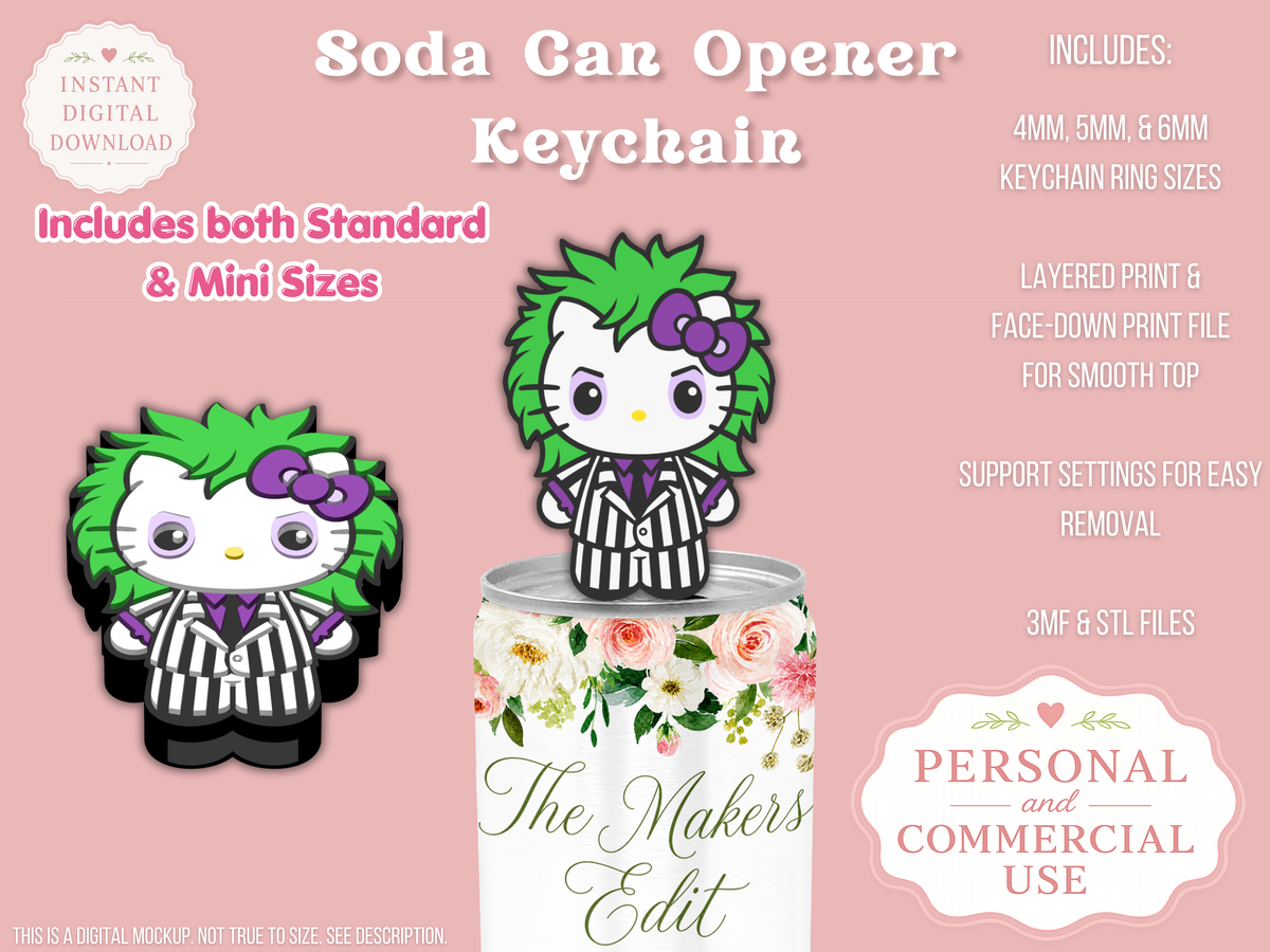 Hello Kitty Beetlejuice - Can Tab Opener - Digital File