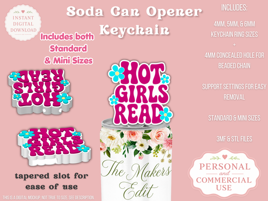 Hot Girls Read - Can Tab Opener - Digital File
