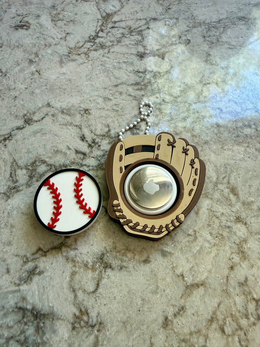 Baseball Glove AirTag Holder Keychain