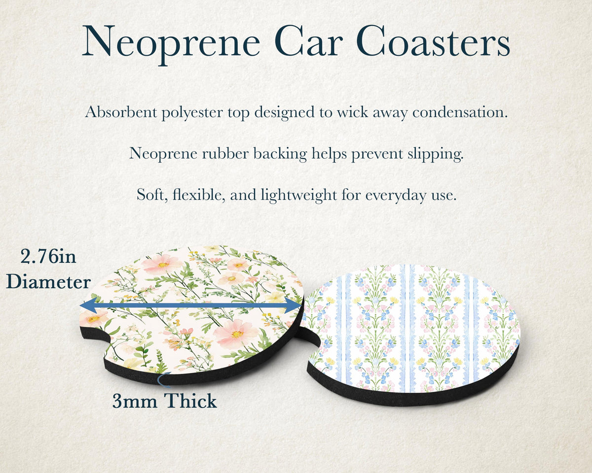 Personalized Car Accessories Set | Front License Plate, License Plate Frame, and Coasters | Mother's Day Gift Idea