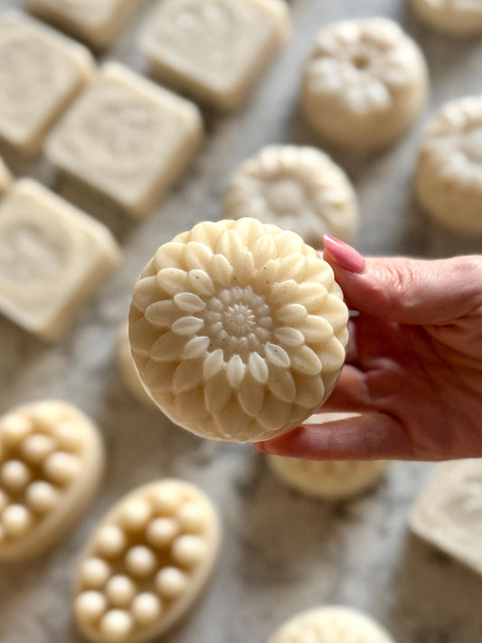 Handmade Loofah Bar Soap 4oz | Goat Milk, Shea Butter, and Oatmeal | Small Batch Soap