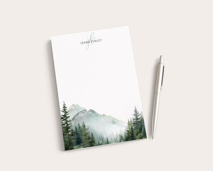 Personalized Notepad | Watercolor Mountain Scene | Mother's Day Gift Idea