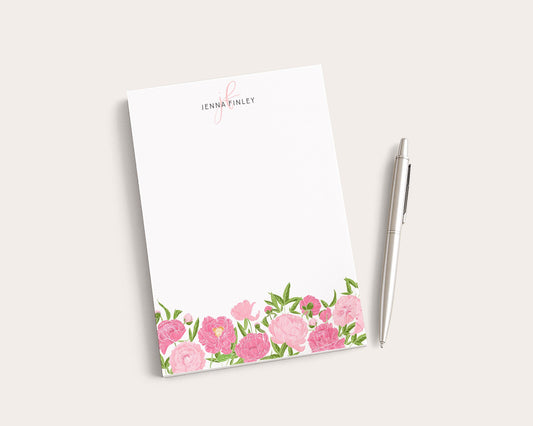 Personalized Floral Notepad | Watercolor Peonies | Mother's Day Gift Idea