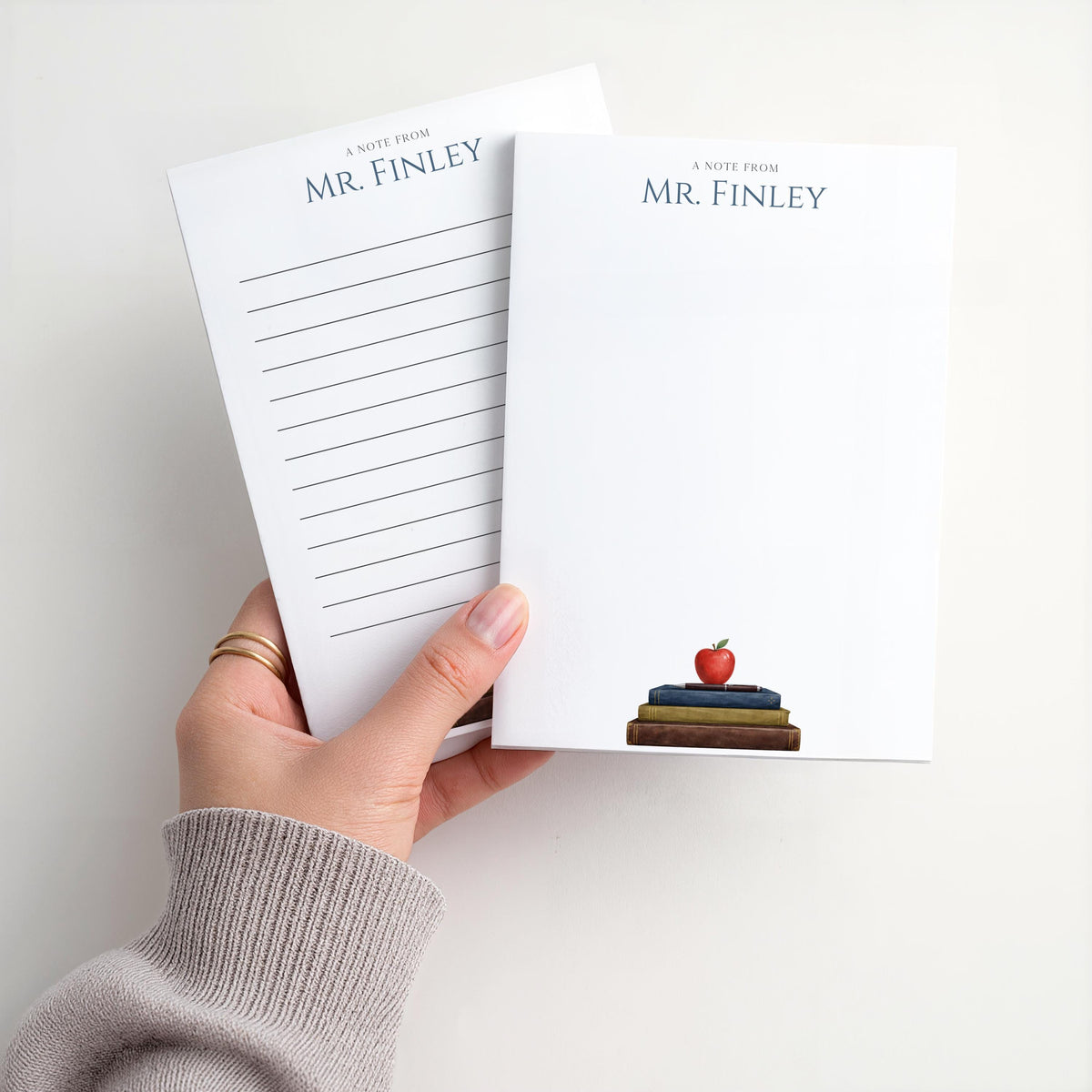 Personalized Teacher Notepad | Book Pile | Teacher Appreciation Gift