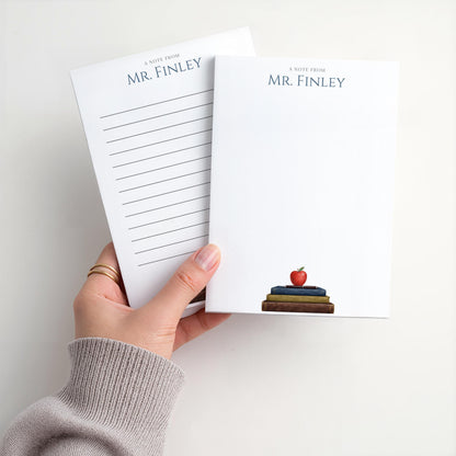 Personalized Teacher Notepad | Book Pile | Teacher Appreciation Gift