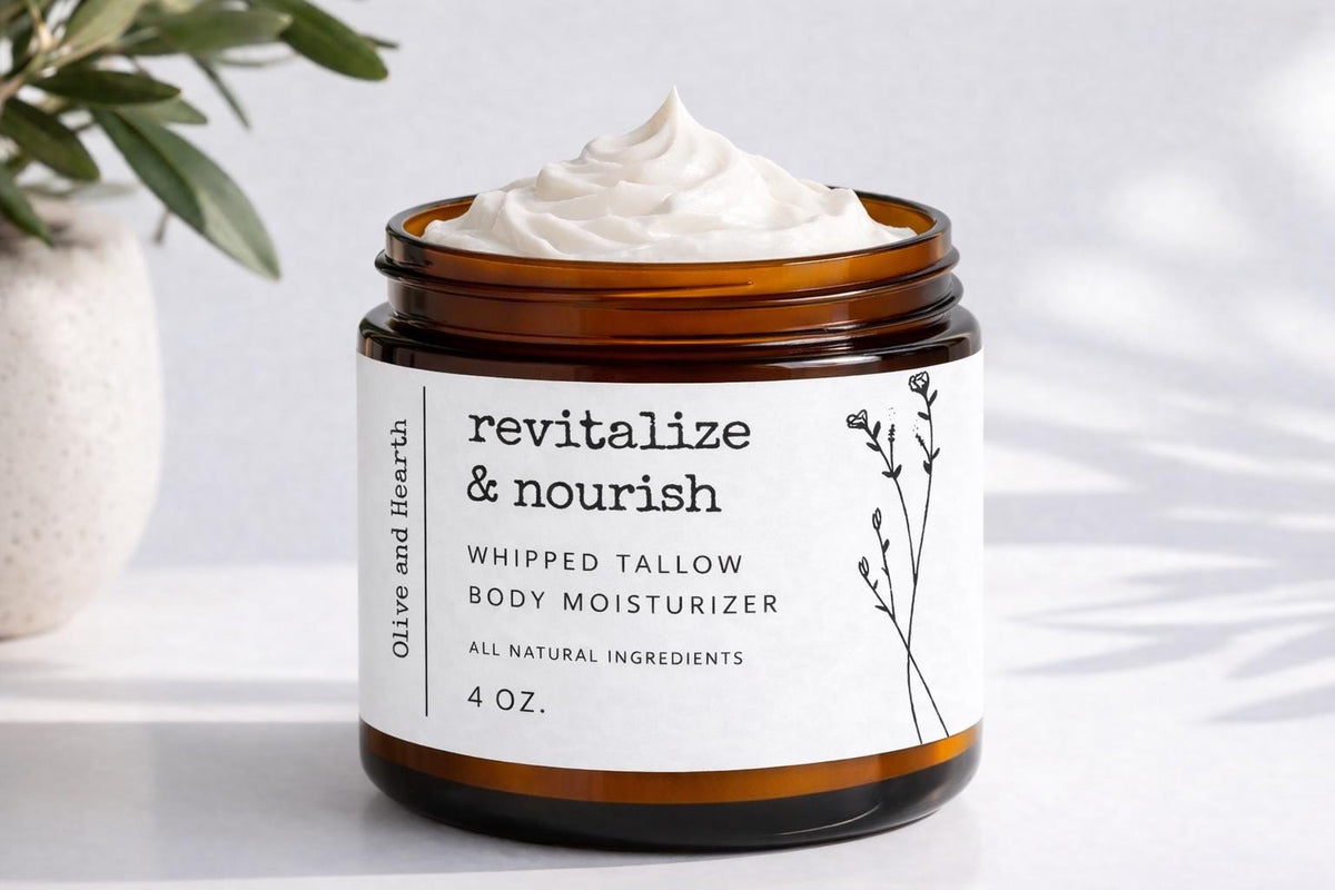 Whipped Tallow Body Moisturizer | 100% Grass-Fed Beef Tallow & Sweet Almond Oil | All Natural Skincare