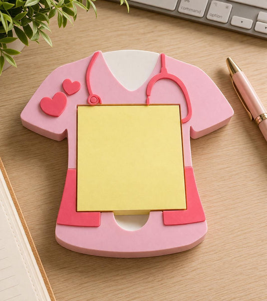 Sticky Note Holder | Scrubs | Pencil Bow Desk Organizer | Nurse Appreciation Gift