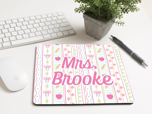 Personalized Teacher Mousepad | Teacher Appreciation Gift | Teacher Desk Accessories