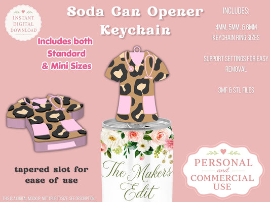 Leopard Print Scrubs - Can Tab Opener - Digital File
