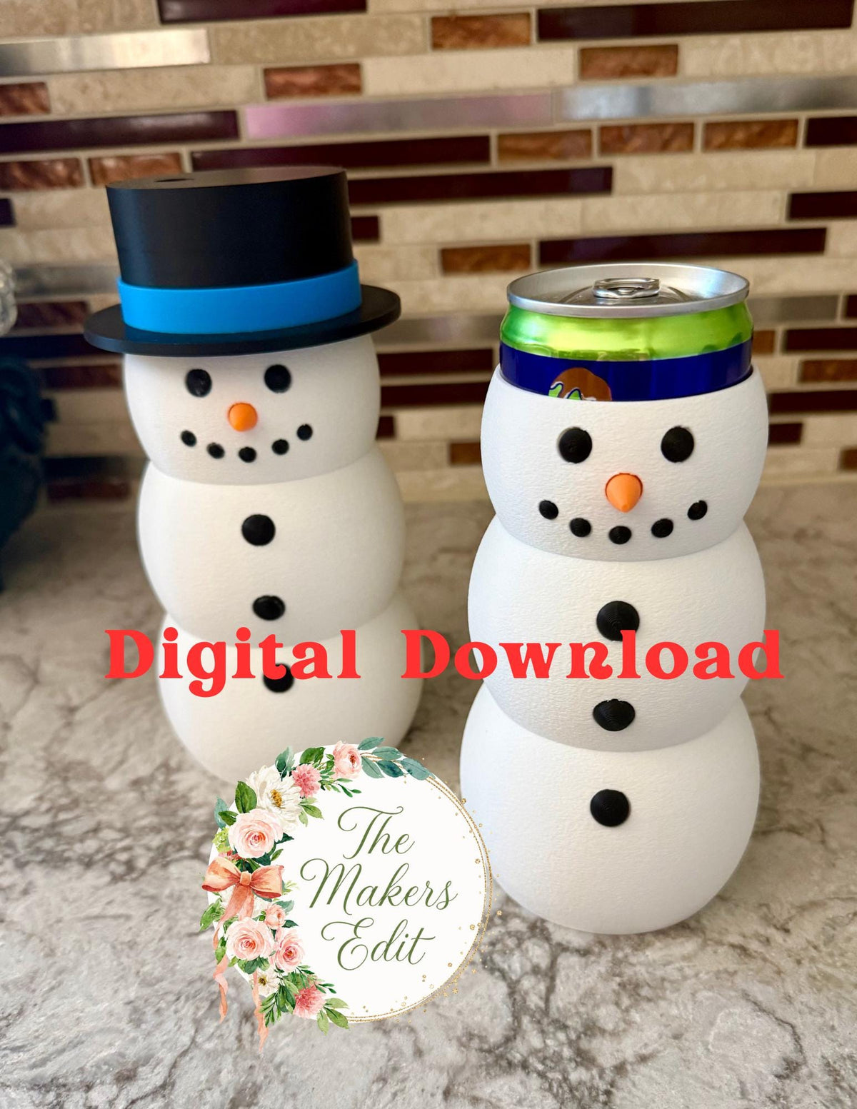 Snowman Can Sleeve | 12oz Slim, 8.4 Alan*, 8.4 slim, 7.5 mini, 12oz std & 16oz | STL 3MF | Commercial Use