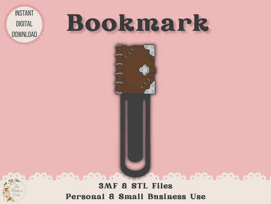 Bookmark 3D Printer File | Spooky Book STL 3MF