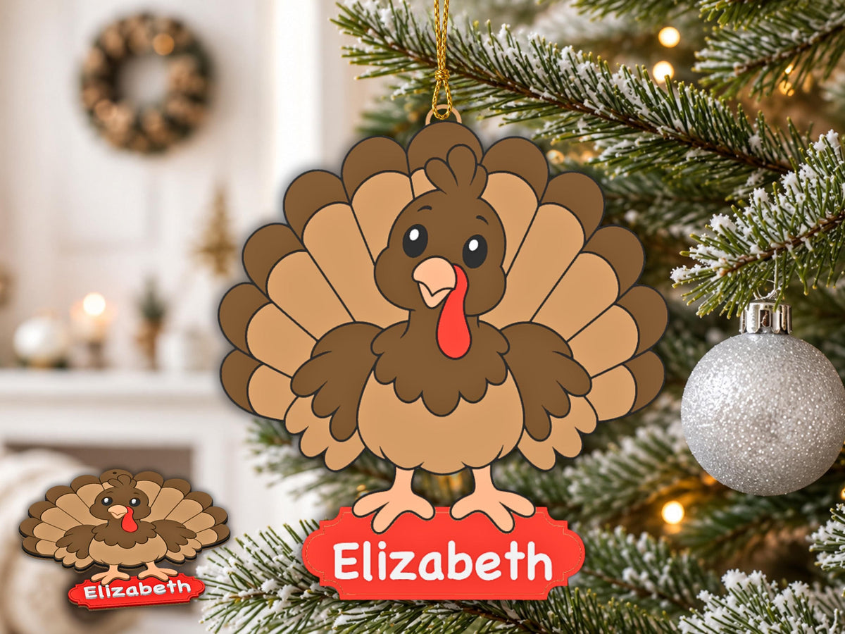 Christmas Ornament 3D Printer File | Cute Turkey STL 3MF