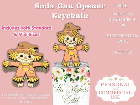 Soda Can Tab Opener Keychain 3D Printer File | Scarecrow STL 3MF